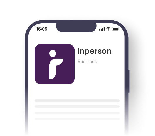Download inperson app on App Store or Google Play